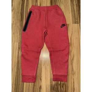 Nike Tech Sportswear Fleece Joggers Sweatpants‎ Boys 6 5/6 Red Black EUC